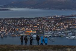 Panorama Tromsø, największego miasta północnej Norwegii