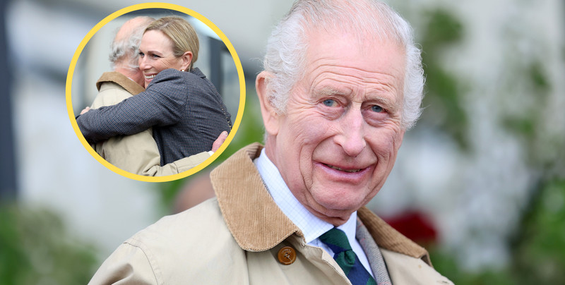 Karol III i Zara Tindall przyłapani w "słodkiej chwili". Siostrzenica nie kryła radości