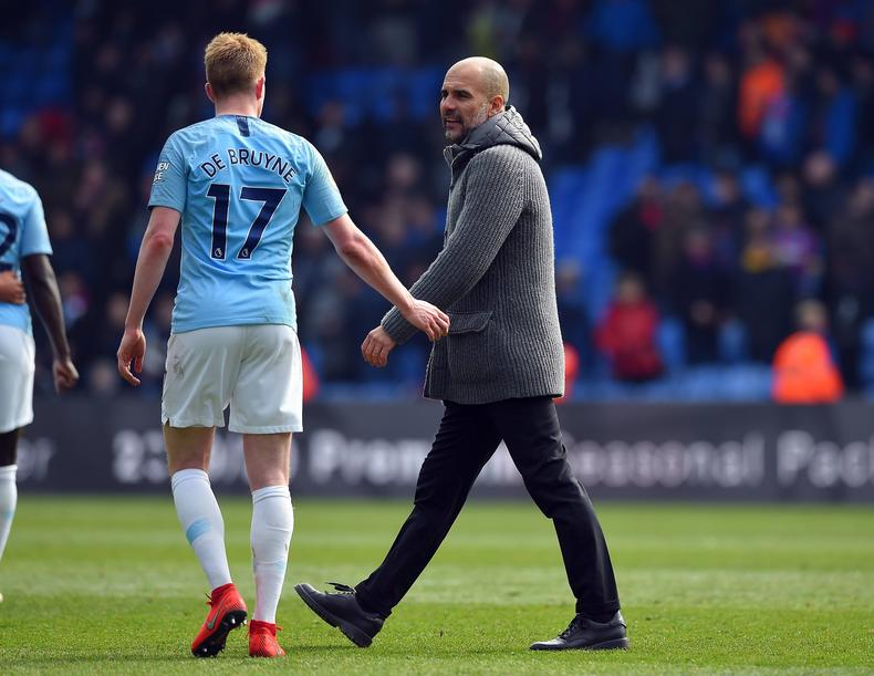 Kevin De Bruyne and Pep Guardiola