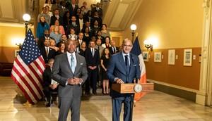 NYC Mayor Eric Adams (left) has been indicted. Recently, a flurry of resignations from his office, including public schools Chancellor David Banks (right), were made public.Pacific Press/Getty Images