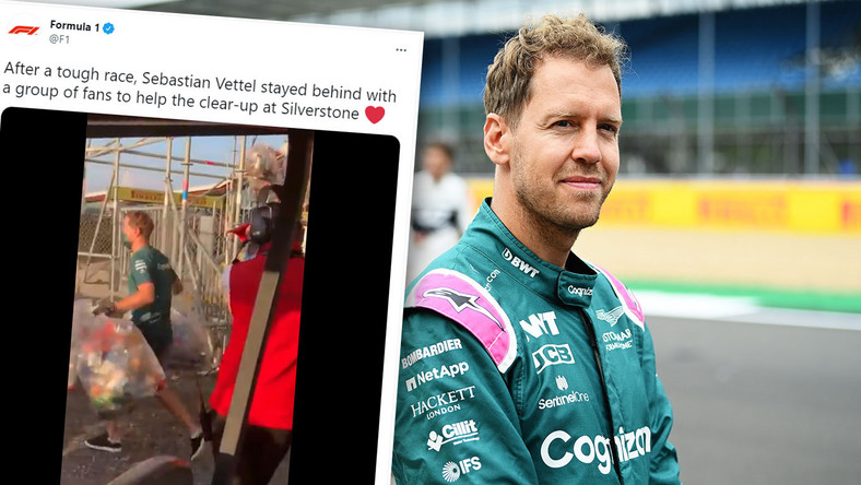 F1. Sebastian Vettel posprzątał trybuny na torze Silverstone