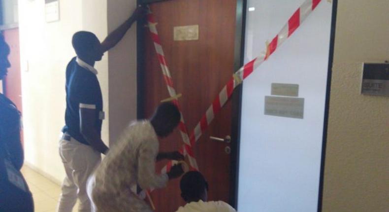 National Assembly officials sealing Jibrin’s office.