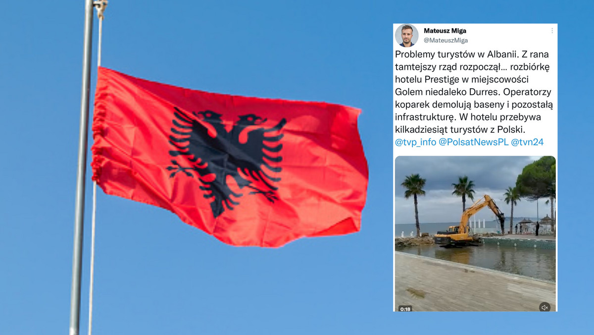 Zaskakująca sytuacja w albańskim hotelu. Rozbiórka mimo obecności gości
