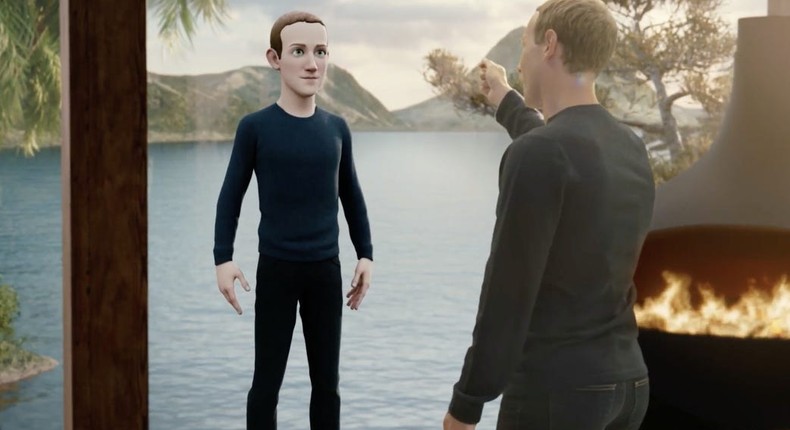 Mark Zuckerberg showing his 'metaverse' avatar during Connect 2021