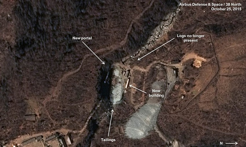 Satelitski snimak tunela za nuklearne probe (klikni za uvećanje)