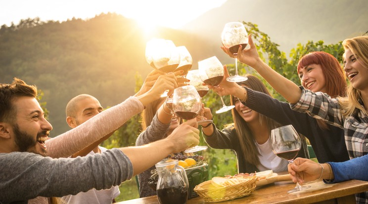 Könnyed baráti beszélgetések remek kísérője  lehet egy pohár zamatos rozé /Fotó: Shutterstock 