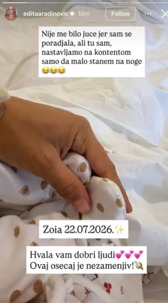 "Jedva čekam da je vidim" Oglasila se Indi posle Editinog porođaja: "Voli je tetka najviše na svetu"