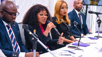 L-R: The Group Head of Medical Services, Avon Healthcare Limited (Avon HMO), Dr Adeyinka Adeyemi; the MD/CEO of Avon HMO and Healthcare Sector Head of Heirs Holdings, Adesimbo Ukiri; Group Head, Retention and Growth, Atinuke Kolade and the Group Head of Operations, Osakpamwan Imasogie, during the launch of the Avon HMO's new range of critical care top-up health plans in Lagos