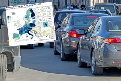 Jeden samochód na mieszkańca. Polskie regiony wśród najbardziej zmotoryzowanych w Europie