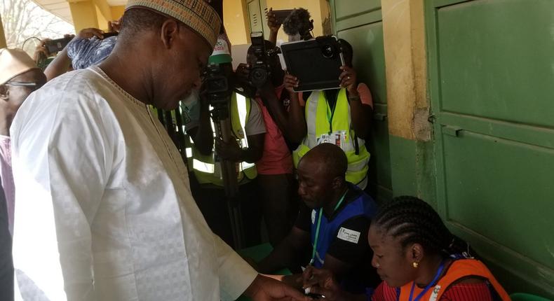 Yakubu Dogara casts his vote