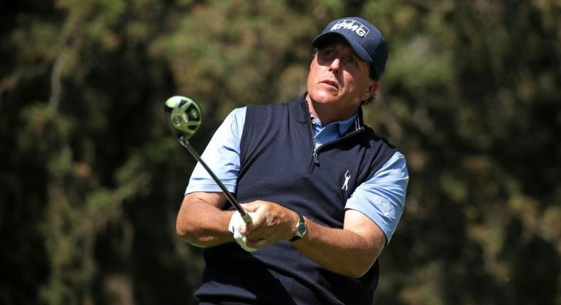 Phil Mickelson of the United States plays his tee shot on the eighth hole during the first round of the World Golf Championships Mexico Championship March 2, 2017