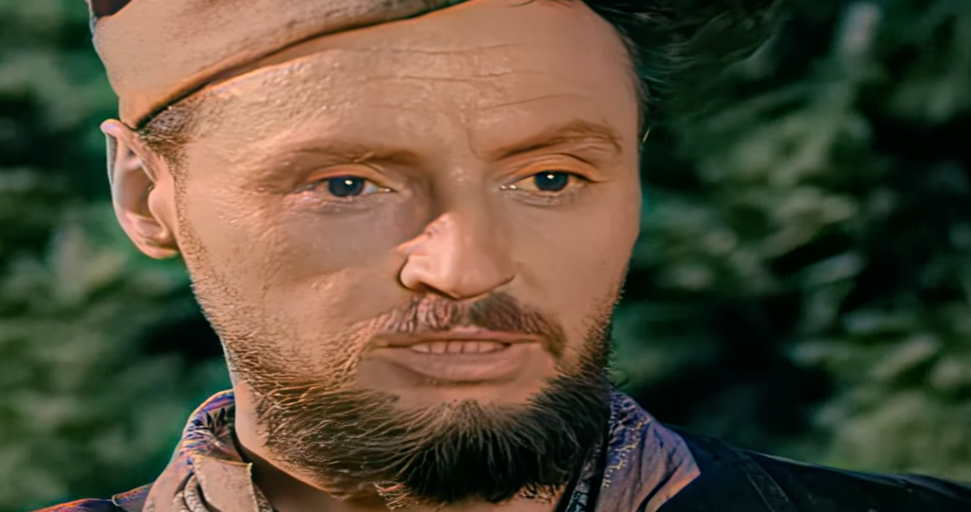 Slovenský herec Ján Jamnický vo filme Vlčie diery. 