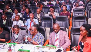 Part of the audience following proceedings