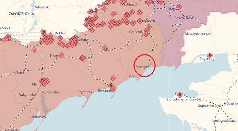 Drony uderzyły w miejscowści Berdianśkie pod Mariupolem