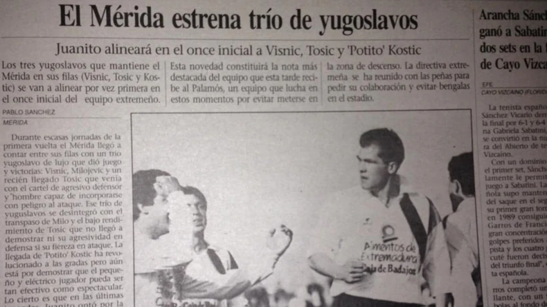 Članak u lokalnom dnevnom listu iz Meride o jugoslovenskom triju | Foto: Privatna arhiva