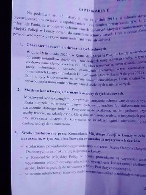Zawiadomienie