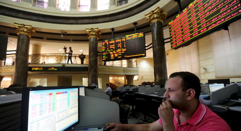 A trader works at the Egyptian stock exchange in Cairo,  August 23, 2015. REUTERS/Mohamed Abd El Ghany