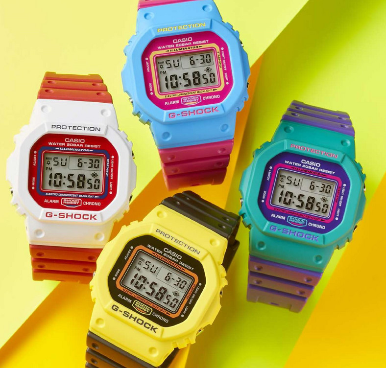 Nowa linia zegarków DW-5600TB jest ukłonem i bezpośrednim stylistycznym nawiązaniem do pierwszych modeli z serii G-Shock... choć są one znacznie odważniejsze kolorystycznie