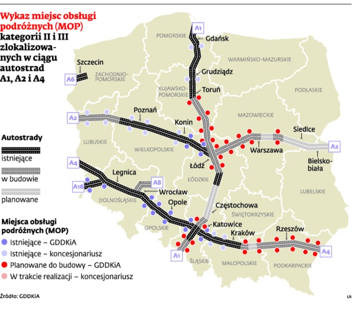 Wykaz miejsc obsługi podróżnych (MOP)