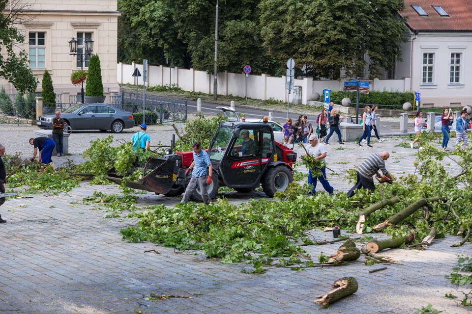 Usuwanie skutków nawałnicy w Gnieźnie