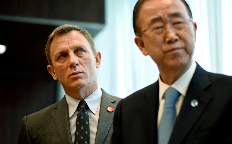 Daniel Craig i sekretarz generalny ONZ Ban Ki Mun