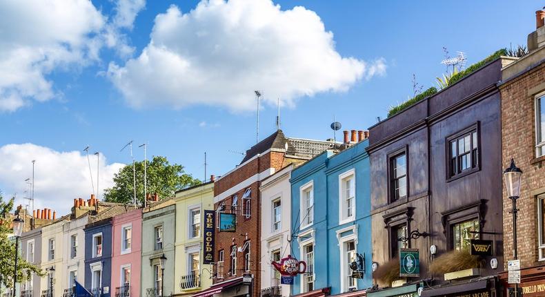 Houses and shops in London's Notting Hill