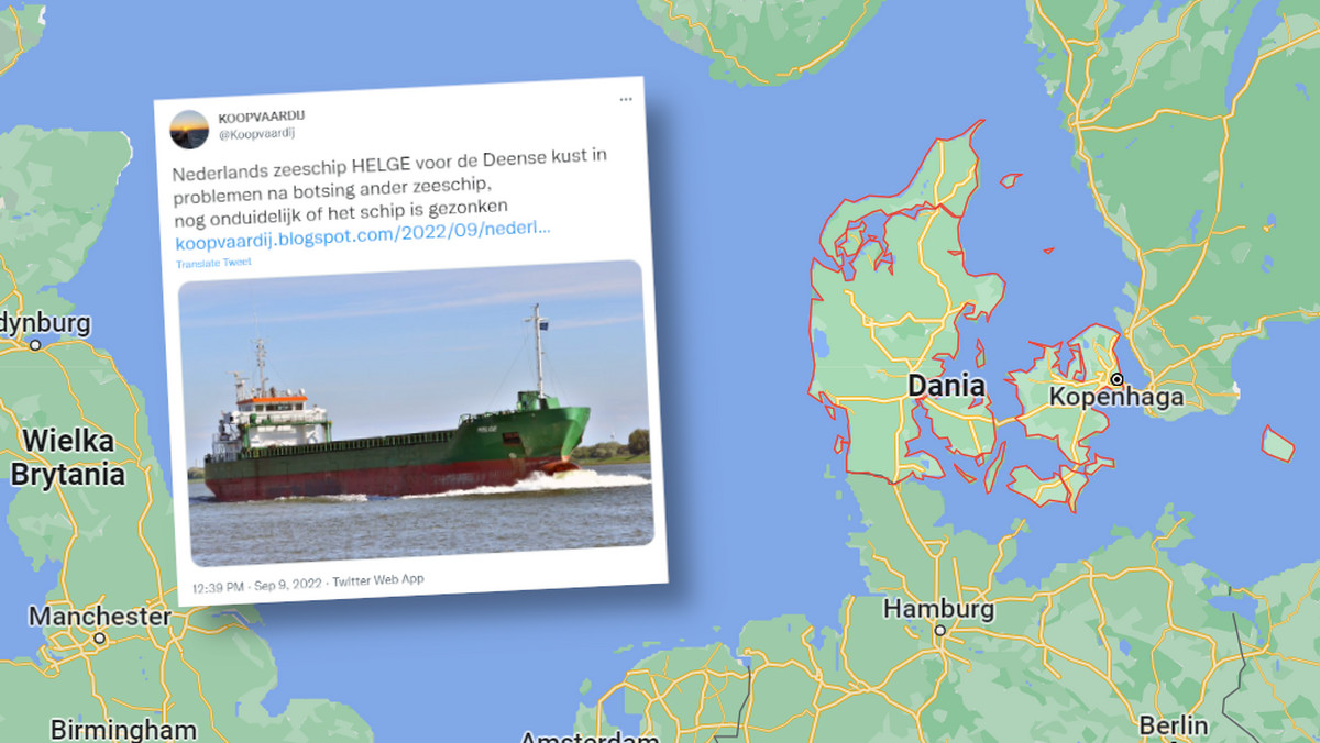 U wybrzeży Danii zatonął statek. Wysokie fale nie pozwoliły go uratować