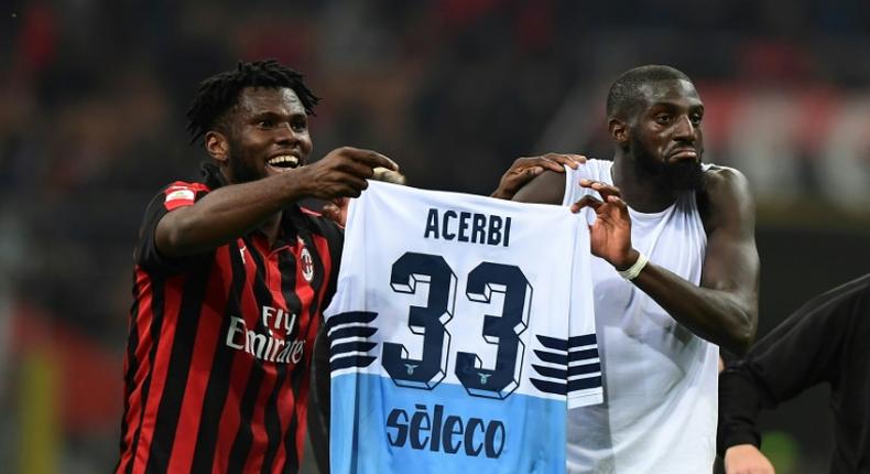 Franck Kessie and Tiemoue Bakayoko wound up Lazio defender Francesco Acerbi after AC Milan's win at San Siro
