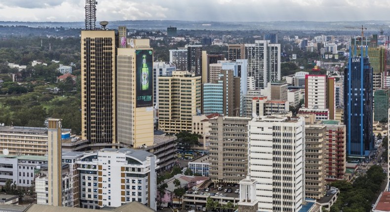 An aerial view of Nairobi City