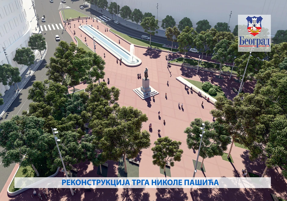 Izgled Trga Nikole Pašića nakon rekonstrukcije