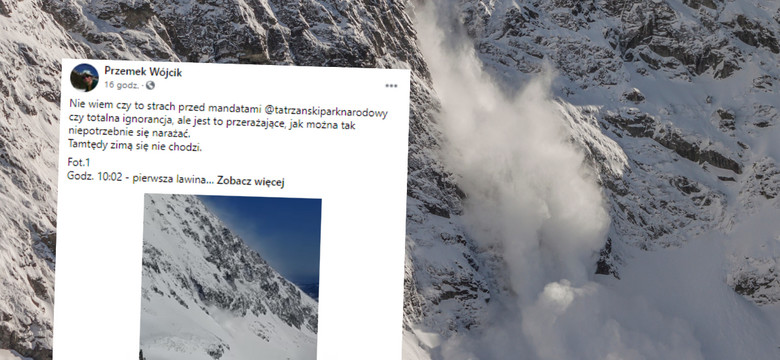 Grupę turystów w Tatrach cudem ominęły dwie groźne lawiny [FILM]