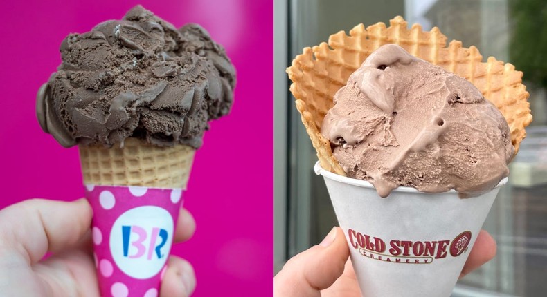 I decided to compare the same items from Baskin-Robbins and Cold Stone Creamery.Molly Allen