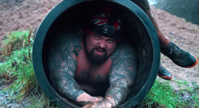 Watch Eddie Hall Struggle Through Assault Course