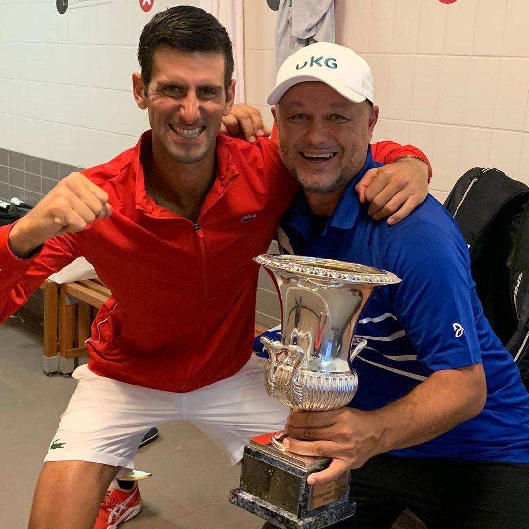 Slovenský tréner Marián Vajda a srbský tenista Novak Djokovič. 