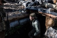 Ukrainian soldier of the 80th brigade outside of a trench at Bakhmut direction as the Russia-Ukraine war continues in Donetsk