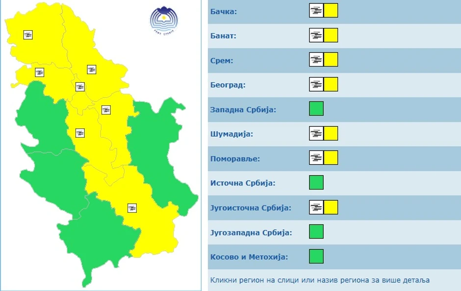 Meteoalarm 14. januar