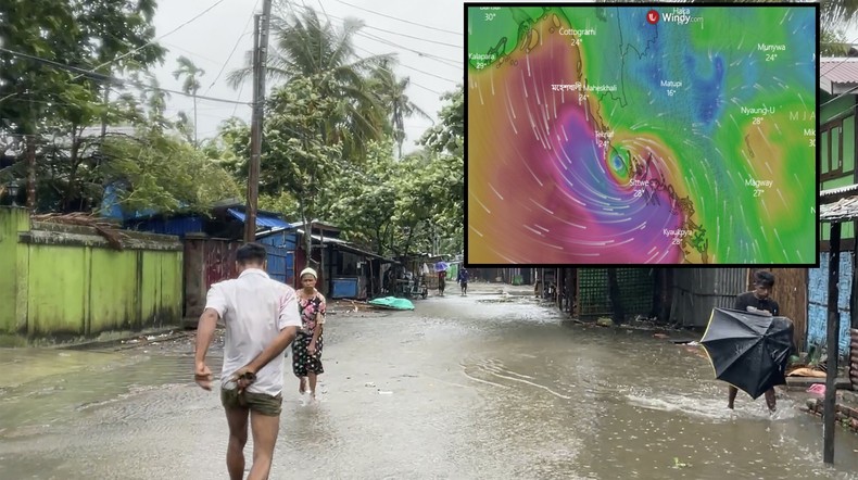 Potężny cyklon atakuje Mjanmę i Bangladesz (mapa: WINDY)