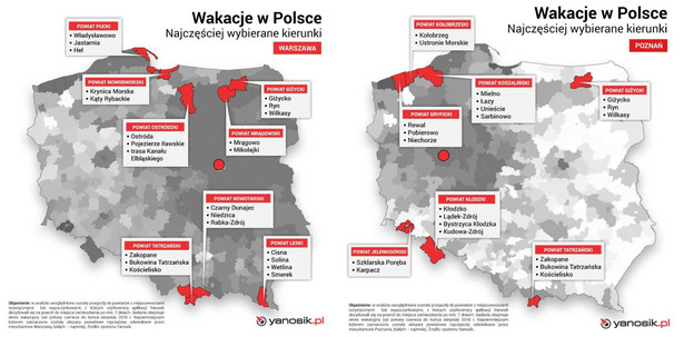 Gdzie najczęściej spędzają wakacje mieszkańcy Warszawy i Poznania