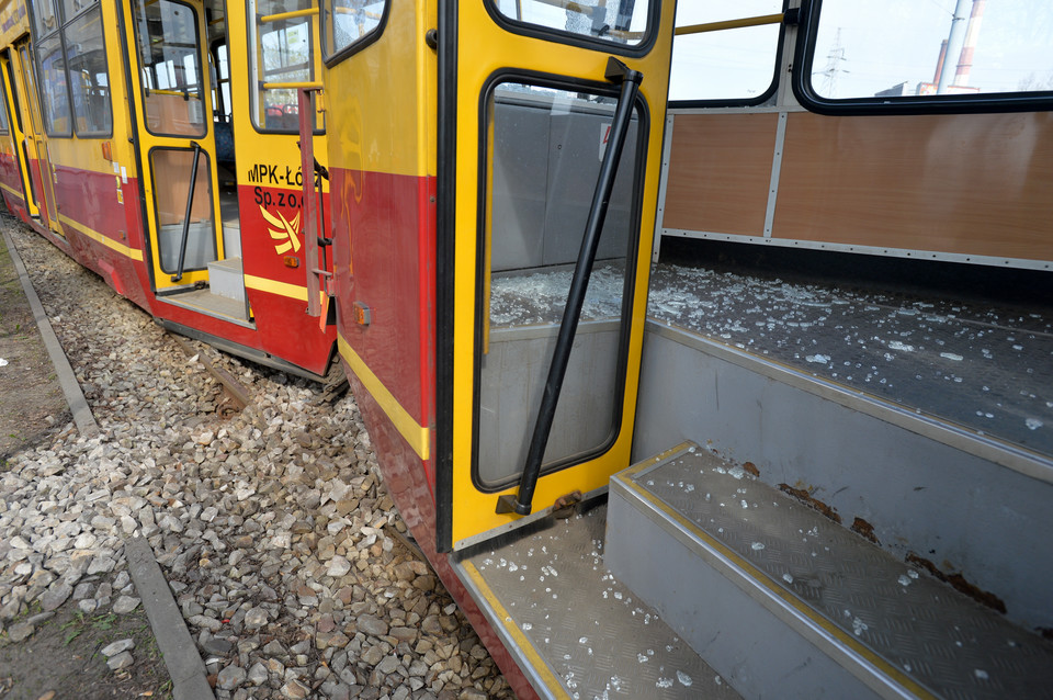 Zderzenie dwóch tramwajów w Łodzi