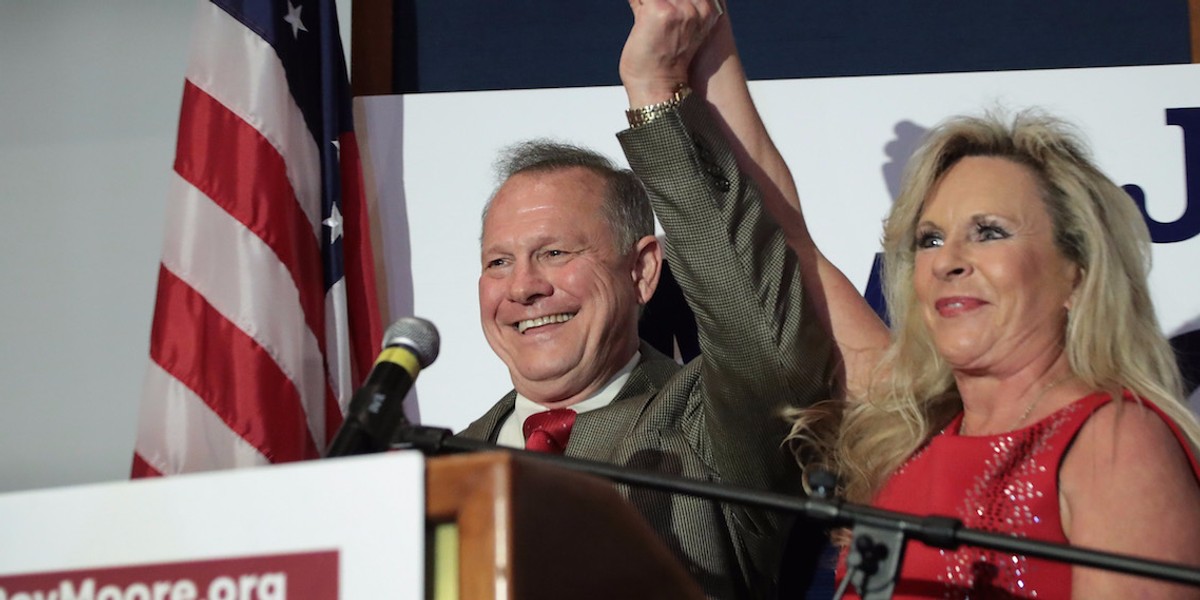 Roy Moore's wife rails against The Washington Post and says her husband won't step aside from Senate race in impassioned defense