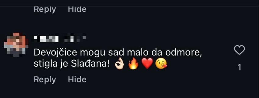 Komentar ispod slike Slađane Tomašević