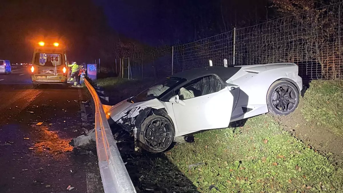 Rozbite Lamborghini Huracan Spyder z wypożyczalni