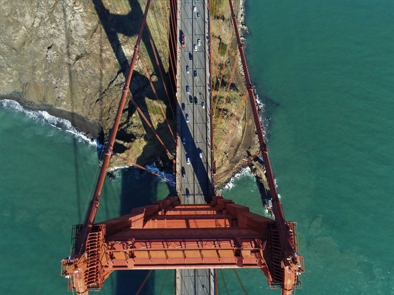 most Golden Gate San Francisco z lotu ptaka