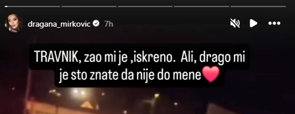 Dragana Mirković, objava