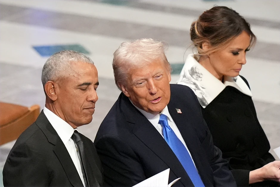 Barak Obama i Donald i Melanija Tramp