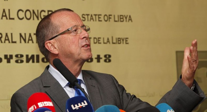 United Nations Special Representative and Head of the UN Support Mission in Libya, Martin Kobler speaks during a news conference in Tripoli November 22, 2015. REUTERS/Ismail Zitouny