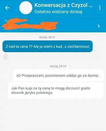 Tu również konwersacja między użytkownikami