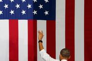 Obama departs after speaking at Hillary for America campaign event at the University of North Florid