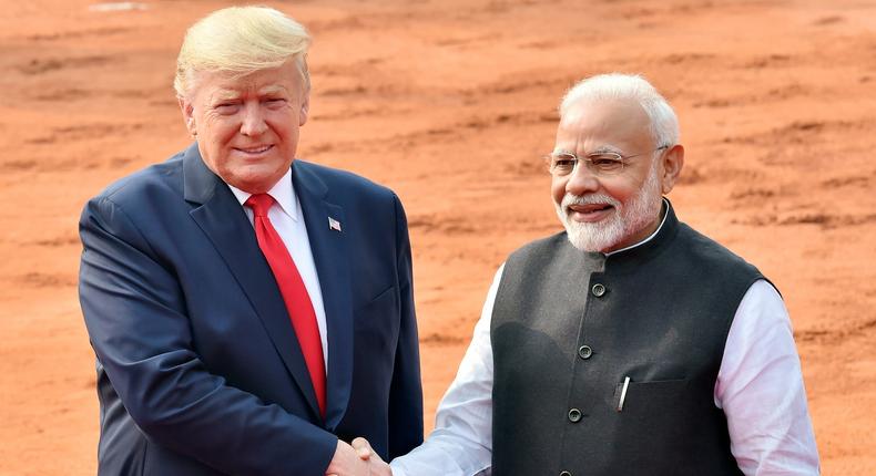 President Donald Trump and Indian prime minister Narendra Modi.