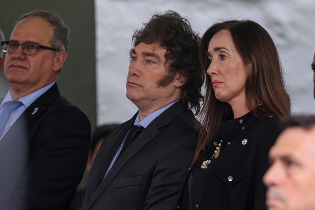 Prezydent Argentyny Javier Milei z ambasadorem Izraela Eyalem Selą